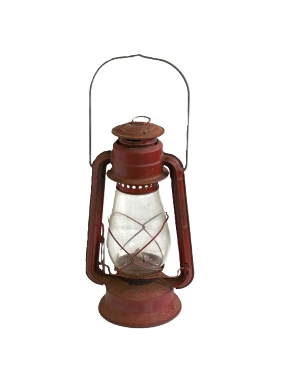 Vintage Dietz No 20 Junior Red Kerosene Lantern Original clear Globe No Dents